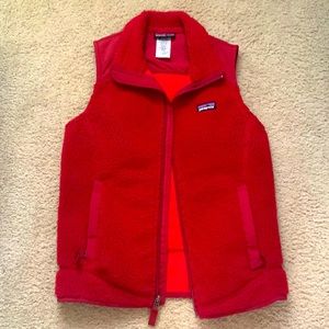 Patagonia red fleece vest , S